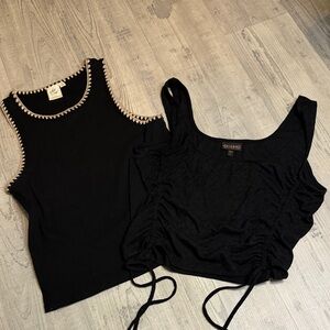 White Crow Black Tank Tops Set
